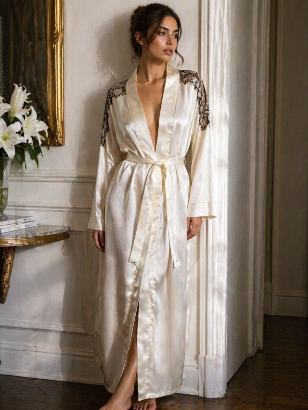 Vintage Valentino Intimo Satin & Lace Robe - Size S - Picture 1 of 8